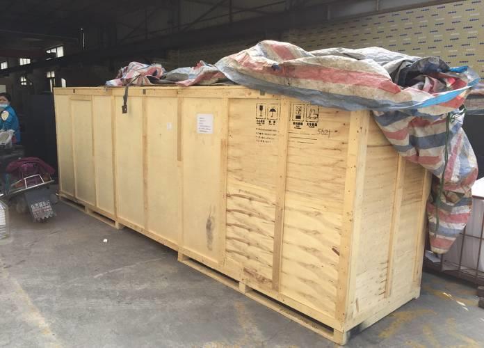 An export crate around an industrial product