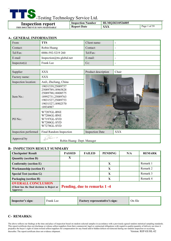 Home & hardgoods — cover of a published TTS sample report